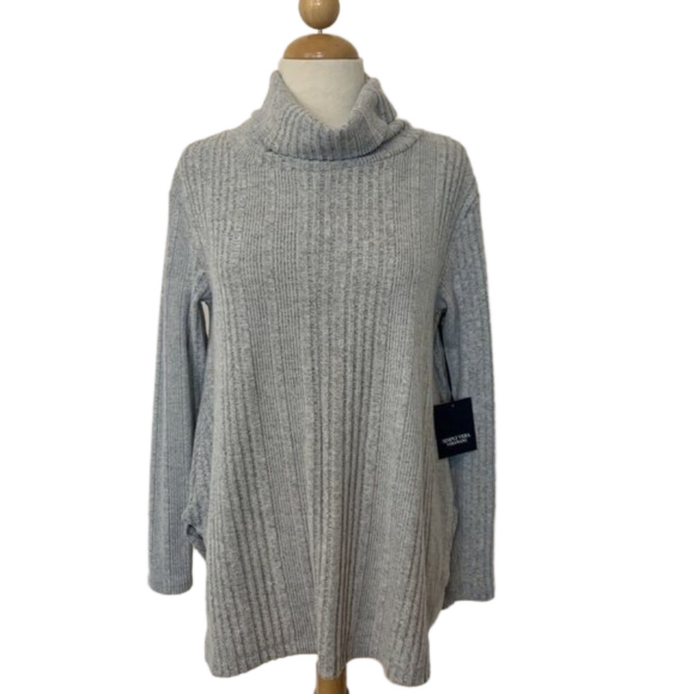Simply Vera Pullover Sweater SZ XS NEW Gray High Neck